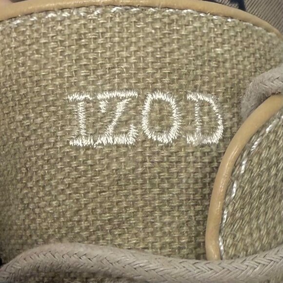 Izod Mens Image Natural Tan Beige LInen Oxford Shoes 13M Memory Foam Fabric - Picture 9 of 12